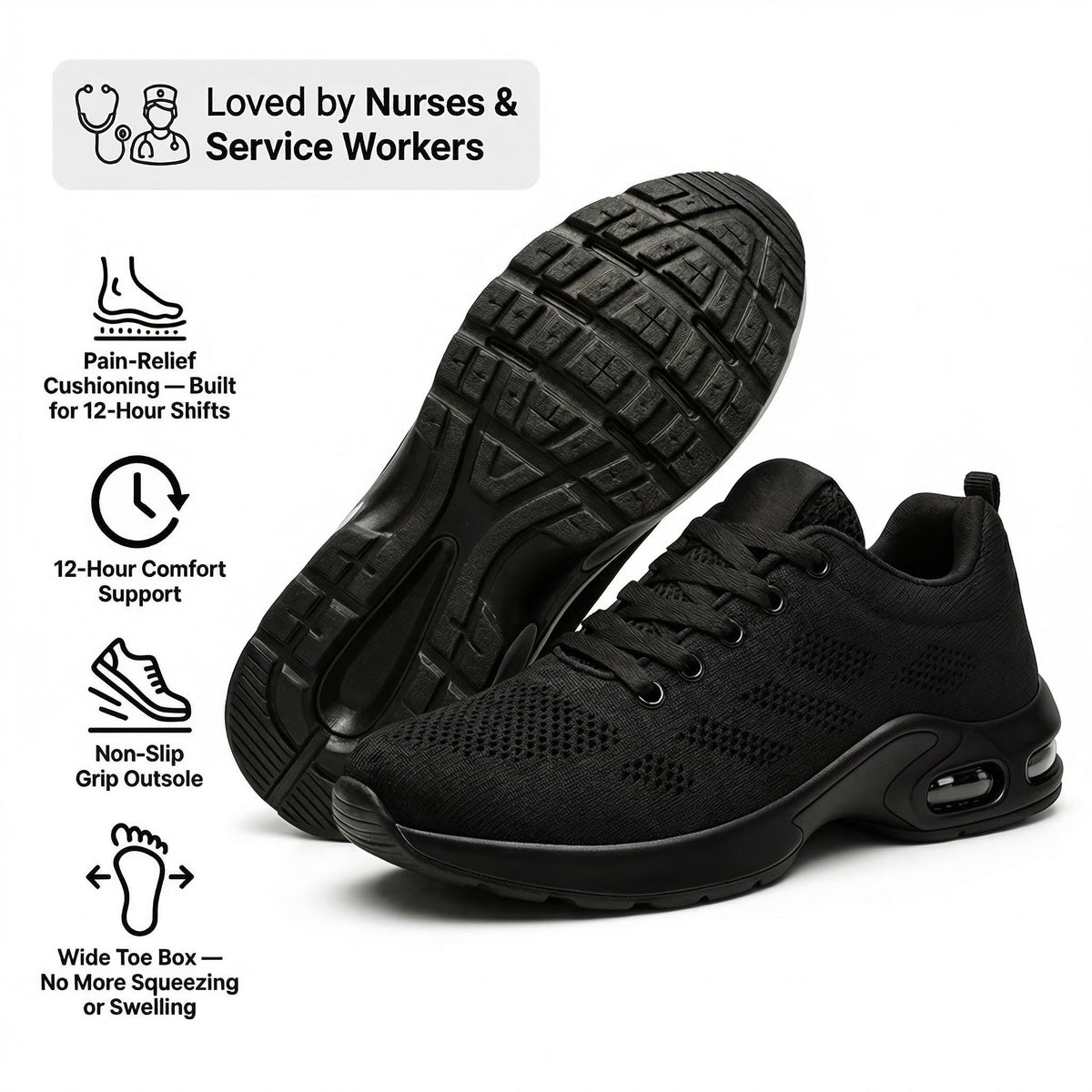 Orthora — 12-Hour Shift Shoes for All-Day Foot, Knee & Back Pain Relief