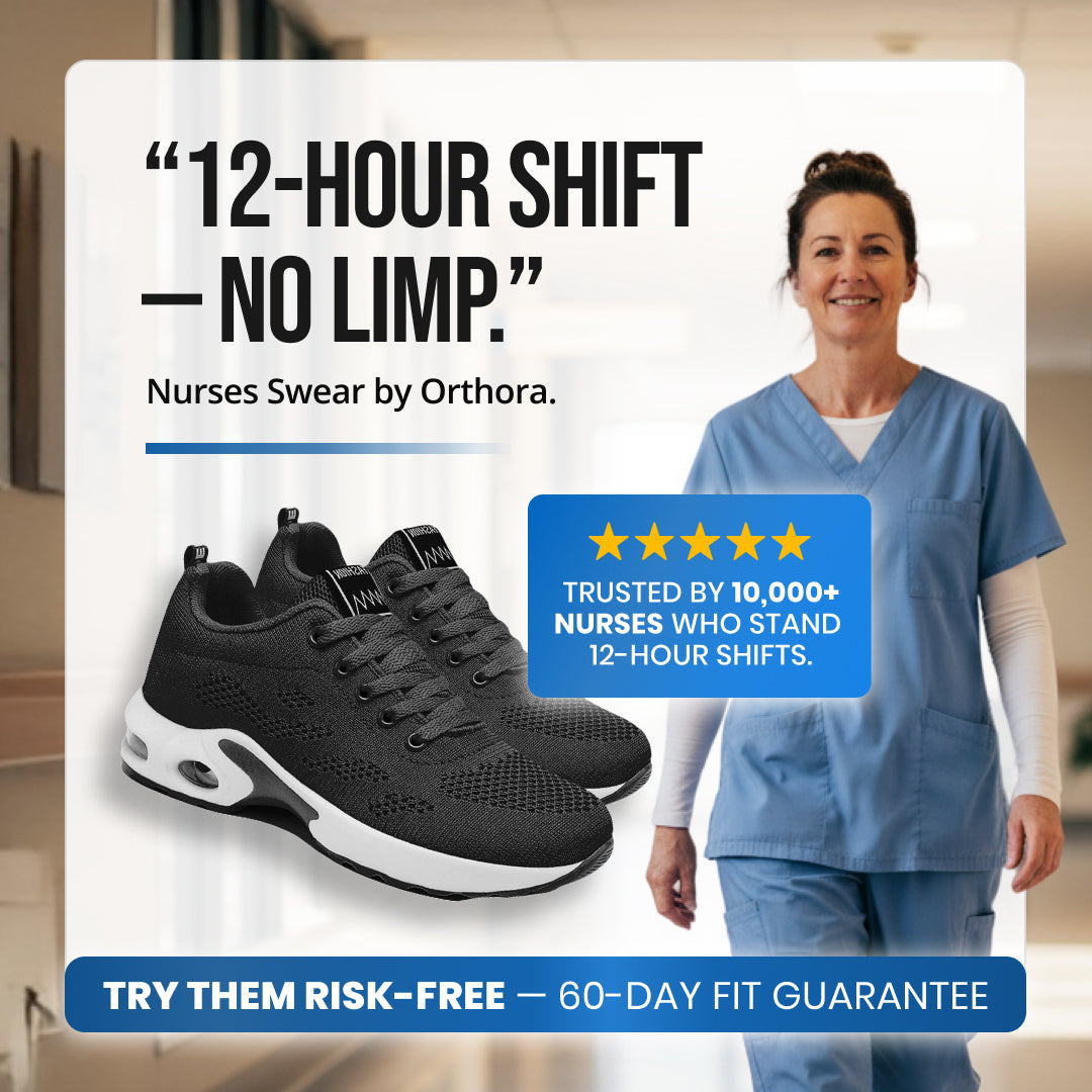 Orthora — 12-Hour Shift Shoes for All-Day Foot, Knee & Back Pain Relief