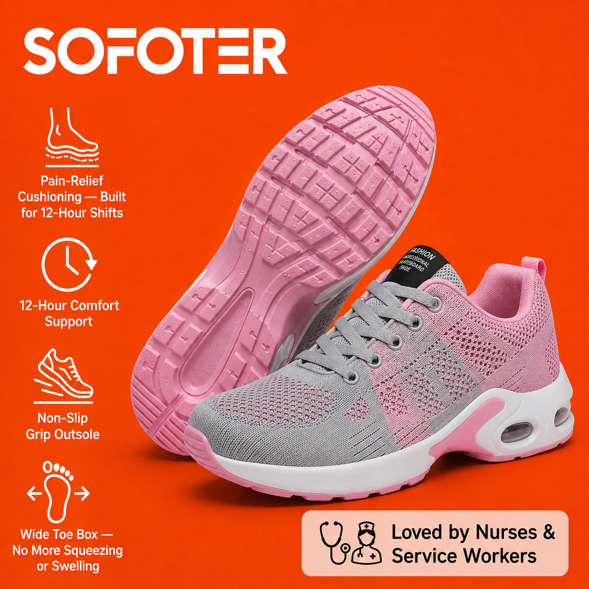 Orthora — 12-Hour Shift Shoes for All-Day Foot, Knee & Back Pain Relief