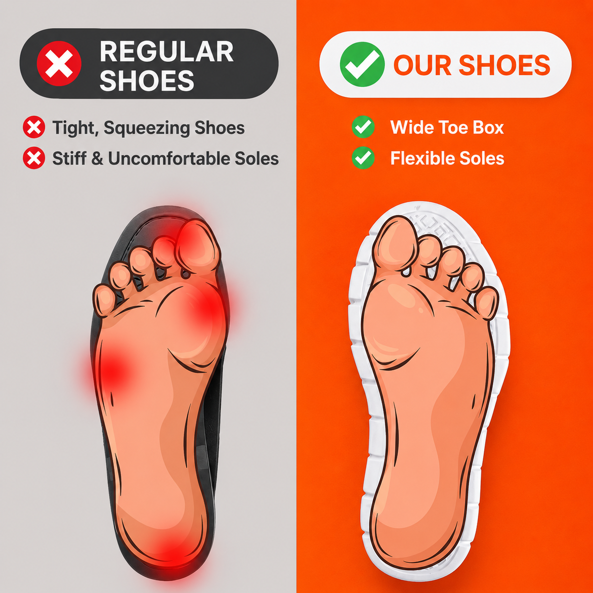 Orthora — 12-Hour Shift Shoes for All-Day Foot, Knee & Back Pain Relief