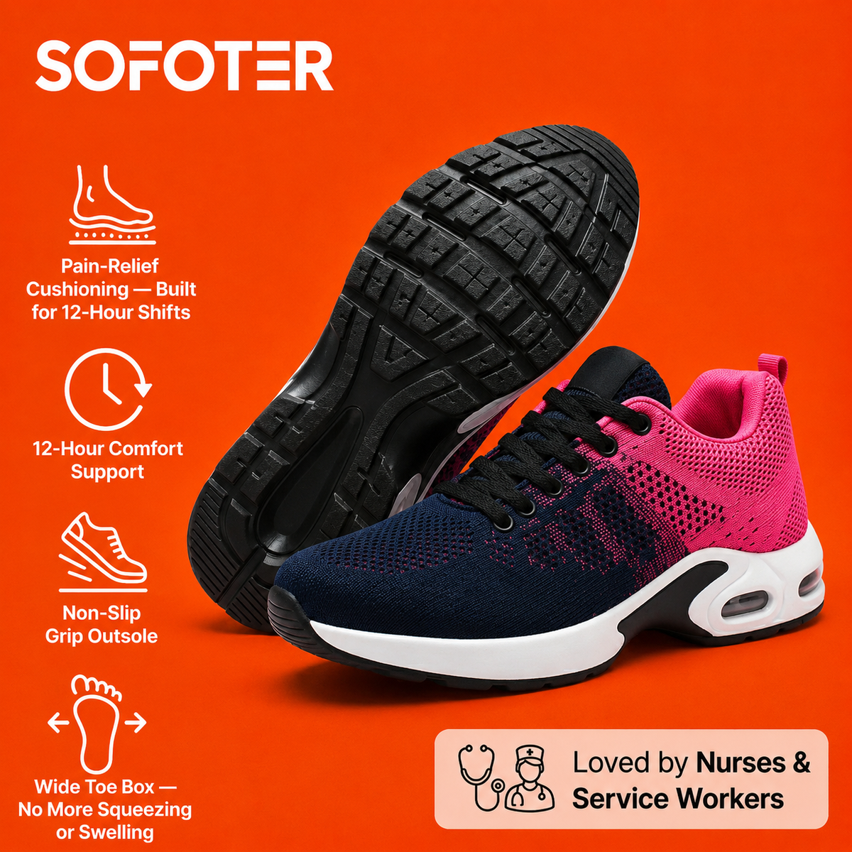 Orthora — 12-Hour Shift Shoes for All-Day Foot, Knee & Back Pain Relief
